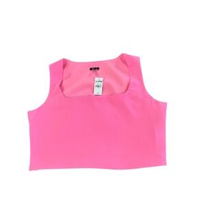 Express Hot Pink Square‎ Neck Sleeveless Crop Top - Women's Tank Top
